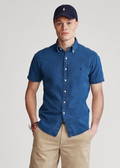 Camisa Polo Ralph Lauren Hombre Azules - Lightweight Seersucker - RBENG2695